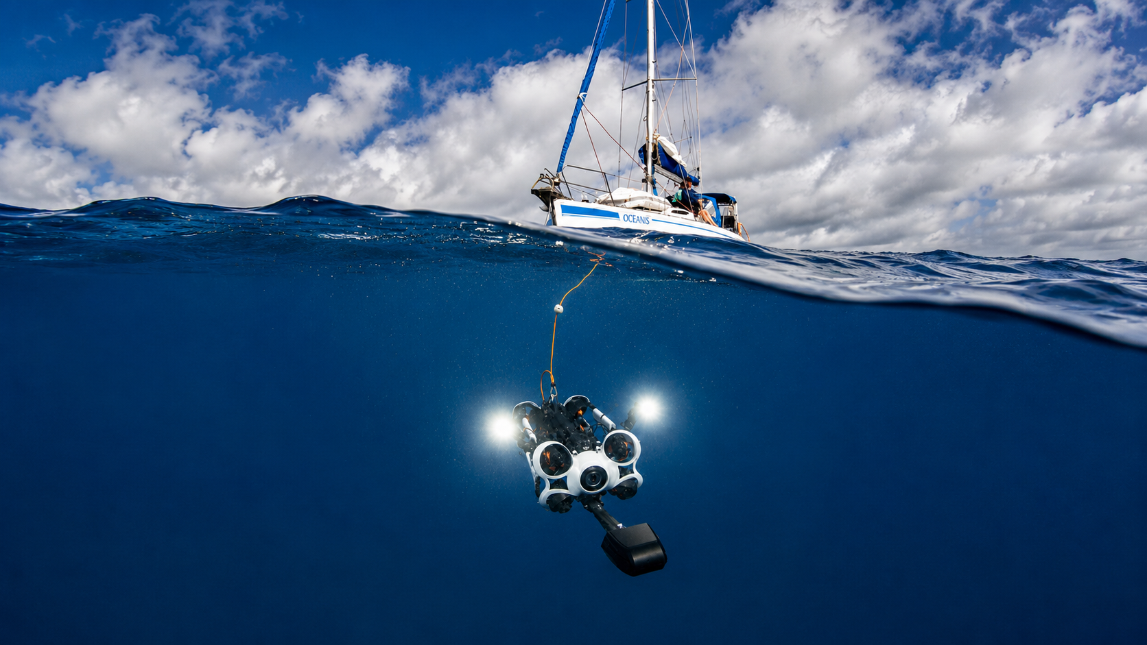 ROV inspecionando casco de embarcação
